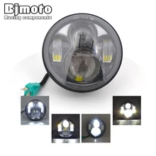Bjmoto мотоциклетная светодиодная фара проекция 5 75 дюйма H4 для Dyna