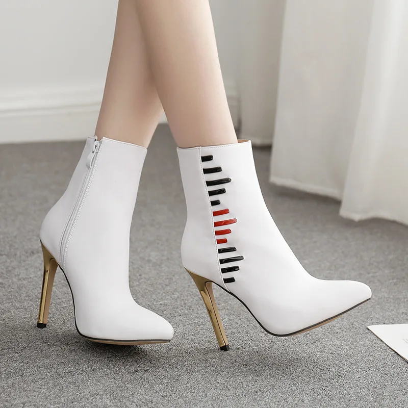 Botines mujer новые модные ботинки из овечьей кожи на осень и зиму золотистые белые
