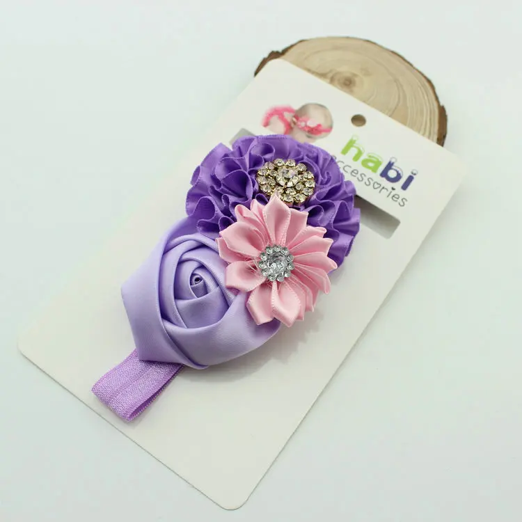 Детские ободки для волос милые блестящие девочек аксессуары с розами головные