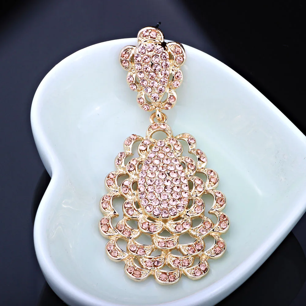 FARLENA модная Свадебная вечеринка Jewelry шампанское горный хрусталь серьги длинные серьги для женщин