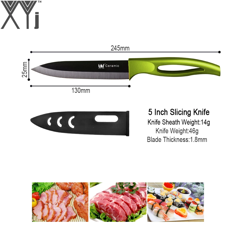 XYj Brand Vegetable Fruit Peeler Zirconia Oxide Kitchen Knives Piece Set 3&quot Pairng 5&quot Slicing 6&quot Chef Knife New Ceramic | Дом и