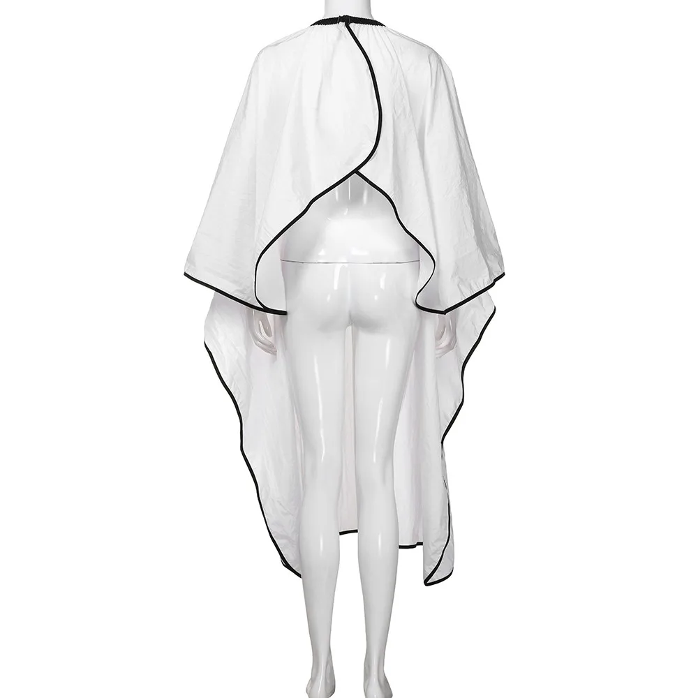 Cloak Hair Cutting White Polyester Waterproof Water droplet perspective Elastic collar Cape Hairdressing Hairdresser June10 | Красота и