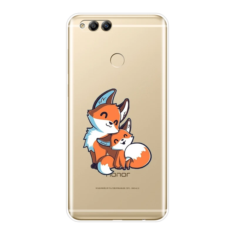 No.2 ТПУ чехол для телефона для huawei Honor 10 9 8 8X MAX Kawaii Fox Мягкая силиконовая задняя крышка для huawei Honor 7 8 9 10 Lite 7S 7X 7A 7C Pro - Цвет: No.2