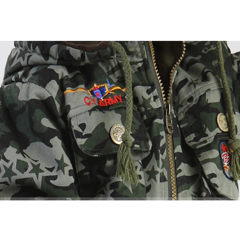 Теплый зимний костюм для военной тренировки камуфляжный мальчиков хлопковая