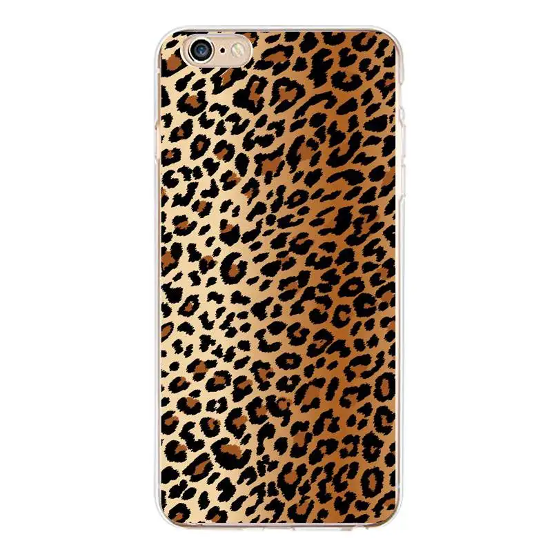 Strip Soft Clear TPU Phone Case For iPhone 4/4s 5 5s 6 6plus 7 8plus x Leopard Bear Printed Cute Cover Free Shipping | Мобильные
