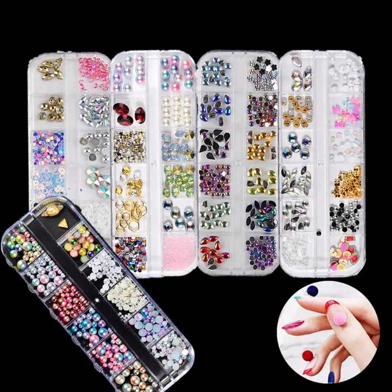 Смешанные ювелирные украшения Стразы для маникюра блестящие бриллиантовые