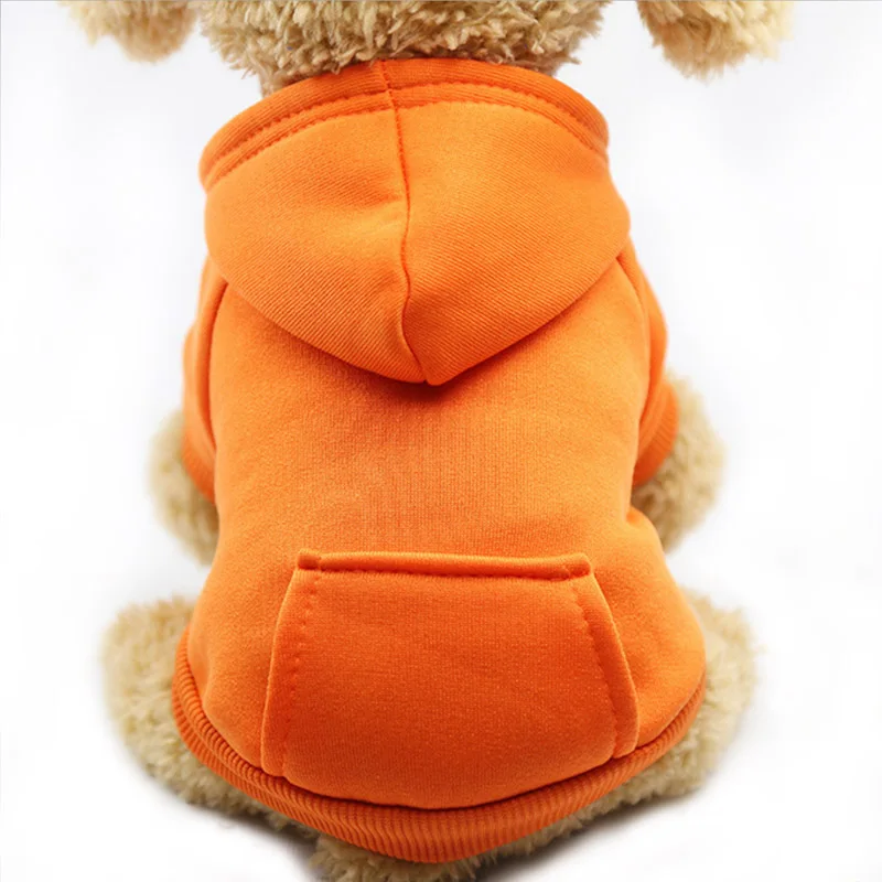 Orange Одежда для собак, одежда для маленьких собак, теплая одежда для собак, пальто для щенков, одежда для больших собак, толстовки для чихуахуа 45 - Цвет: Orange