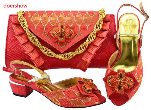 Doershow/Новое поступление Итальянская обувь с сумочкой в комплекте для свадьбы