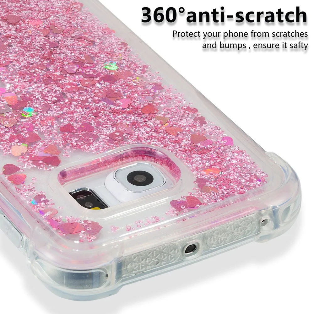 Блестящий чехол для Samsung Galaxy S6 Edge Bling Dynamic Liquid Quicksand телефонная Обложка SM G925F мягкие