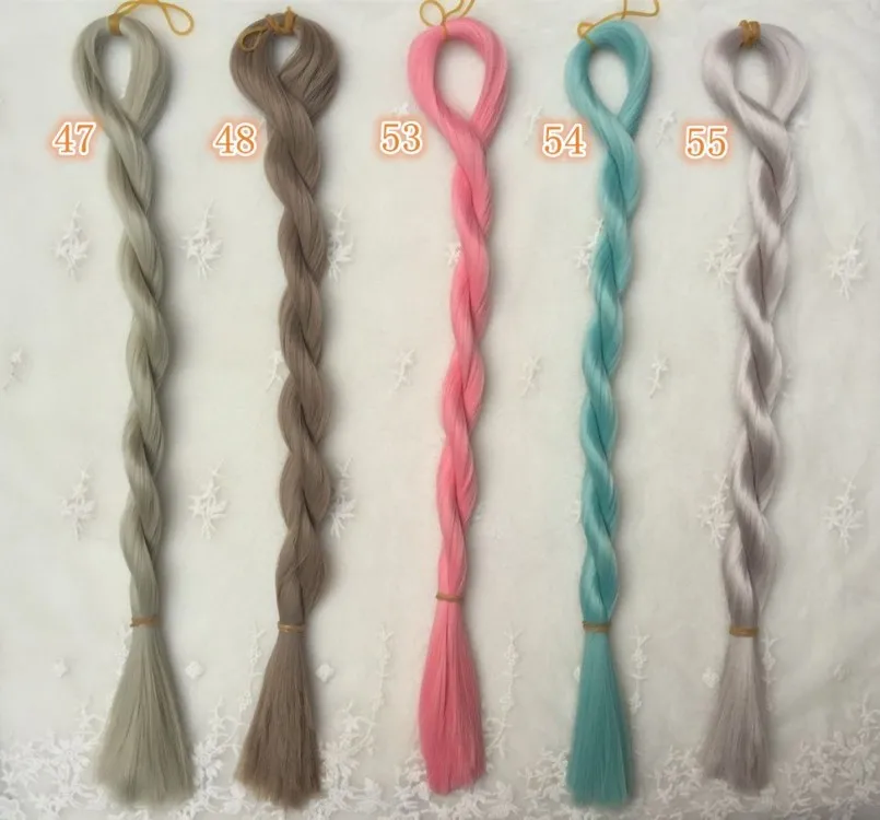 Wholesale 5pcs 80*100cm 48colors Silver/yellow/Purple Girl Doll Wig Straight Hair For BJD SD Fit for 1/4 Accessories | Игрушки и хобби