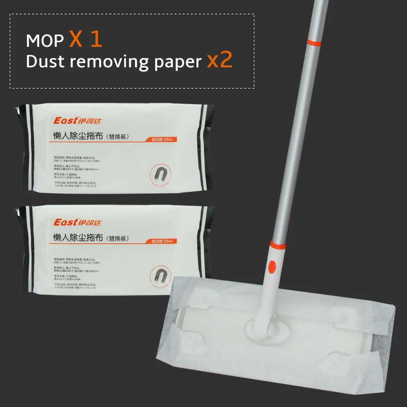 Mop and Cloth Восточное одноразовое электростатическое удаление пыли Швабра 360 Вращающаяся, для мытья без нетканого пола, для шерсти домашних животных тряпка для сухой уборки - Цвет: Mop and Cloth