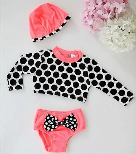 Купальник 2016 для детей милое поступление розовый комплект из трех предметов с