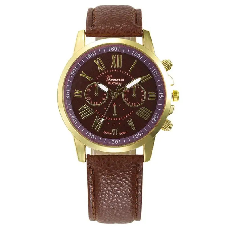 Women Fashion Clock Female Watches Geneva Roman Numerals Faux Leather 2019 Analog Quartz Wrist Watch relogio feminino | Наручные часы
