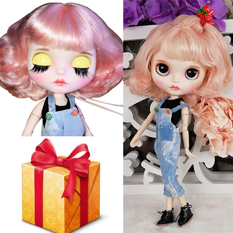Хорошее качество Blyth 30 см 1" тело шарнир Кукла свободно настроить BJD кукла с джинсами Комбинезоны и мода короткий завиток волос горячий подарок