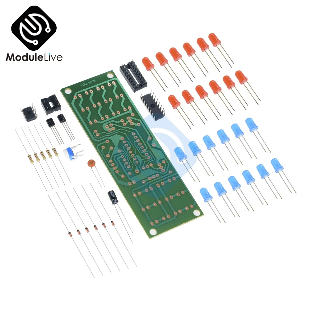 1 комплект NE555 + CD4017 красный синий двойной цвет мигающие огни набор для обучения