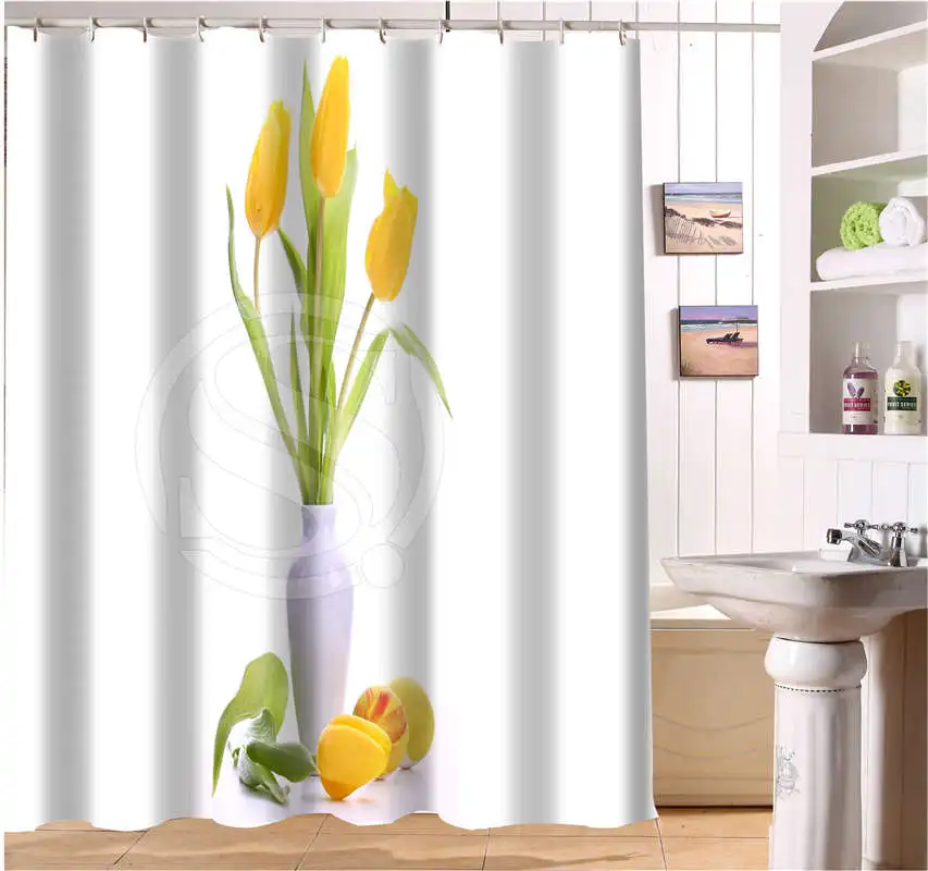 

WJY504K8 Custom Frog With Flower Funny Picture Fabric Modern Shower Curtain bathroom Waterproof FY8