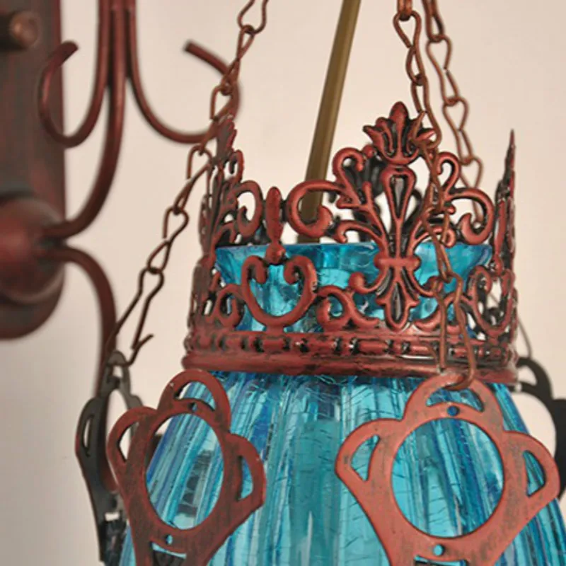 

Vintage Applique Murale Luminaire Exotic Glass Wall Lights Sconces Lampe Design Shade Oprawa Lampada Decor Antique Retro