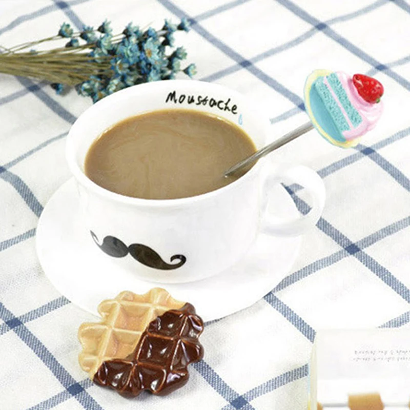 Милая столовая ложка из нержавеющей стали с Кремовым клубничным топом десертная