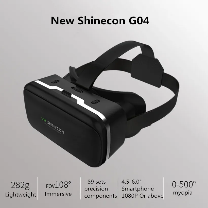 Все новые очки виртуальной реальности Shinecon G04 6 0 VR 3D видео шлем 3d коробка vr для