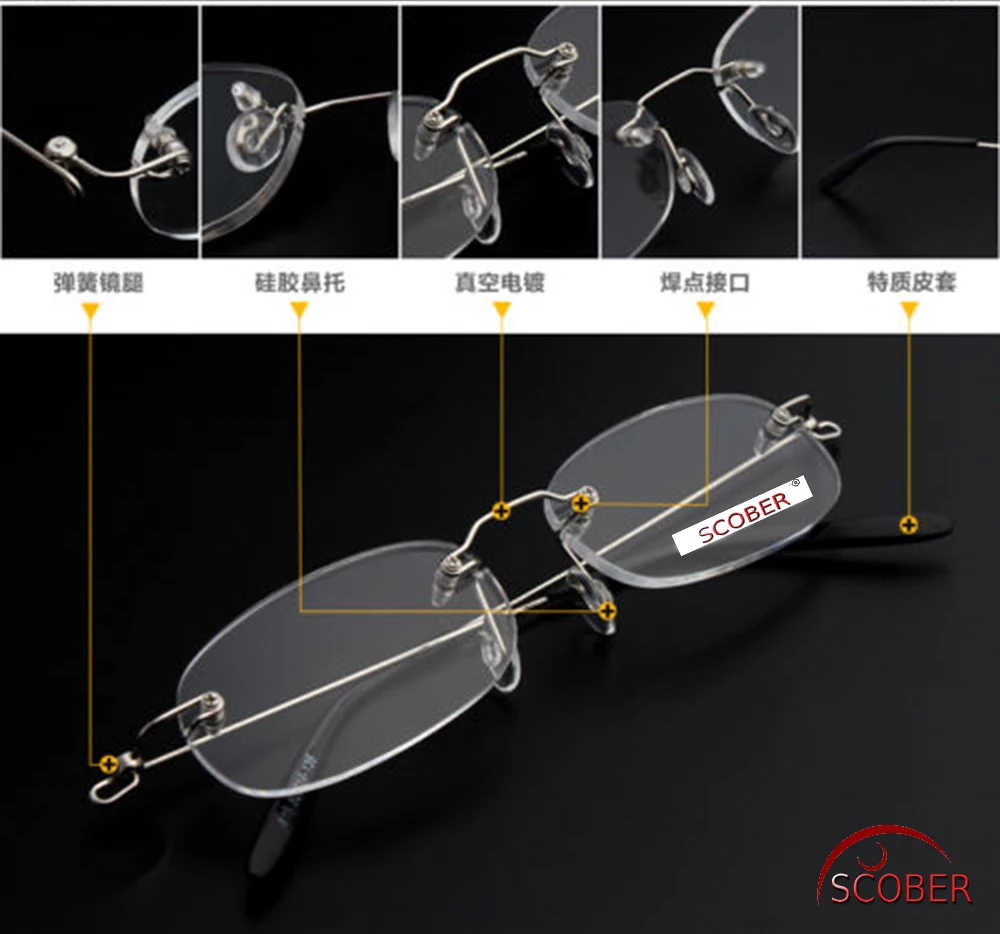 Для мужчин и женщин для без оправы металлические дужки овальные прозрачные линзы