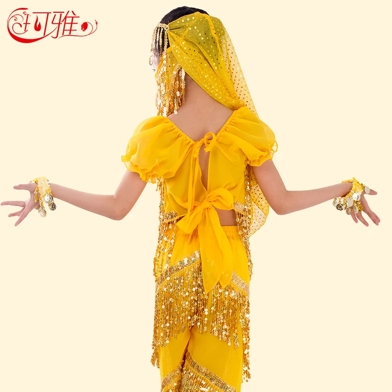 Детский костюм для танца живота с короткими рукавами|belly dance costumes|girl belly dancecostume for |