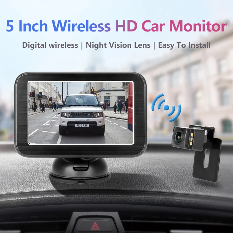 5 дюймовый TFT LCD HD цифровой беспроводной автомобильный монитор камера заднего