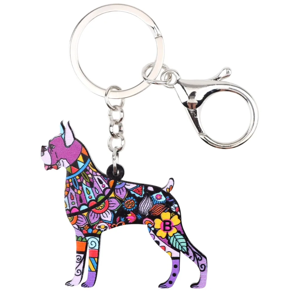 Оригинальный пластиковый брелок для ключей WEVENI в виде собаки-боксера кольцо