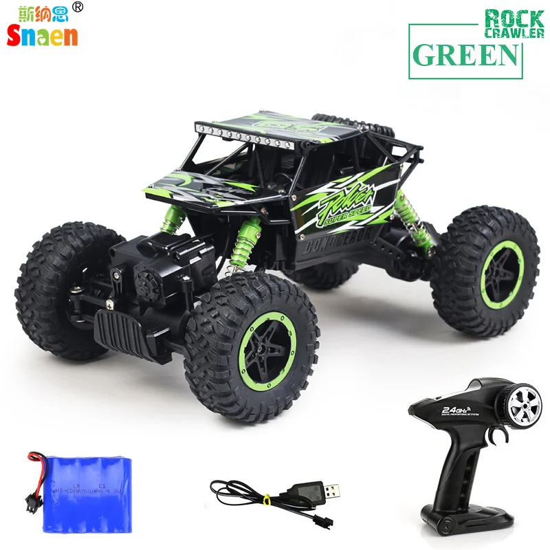 Green Snaen автомобиль с дистанционным управлением 4WD внедорожные радиоуправляемые машины 1/18 Масштаб монстр грузовик гусеничный Автомобиль 2,4 ГГц высокоскоростные Игрушки для мальчиков и девочек - Цвет: Green
