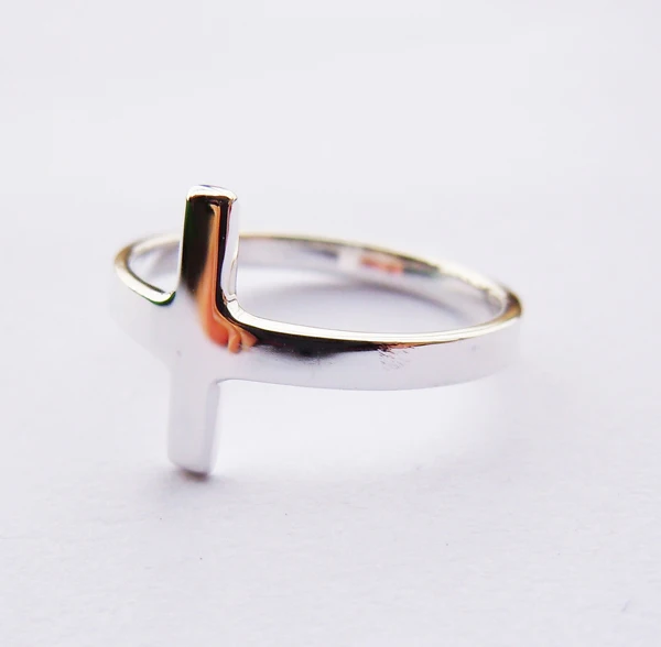 Твердые 925 пробы Серебряное кольцо с крестом|sterling silver cross rings|cross ringsilver ring |
