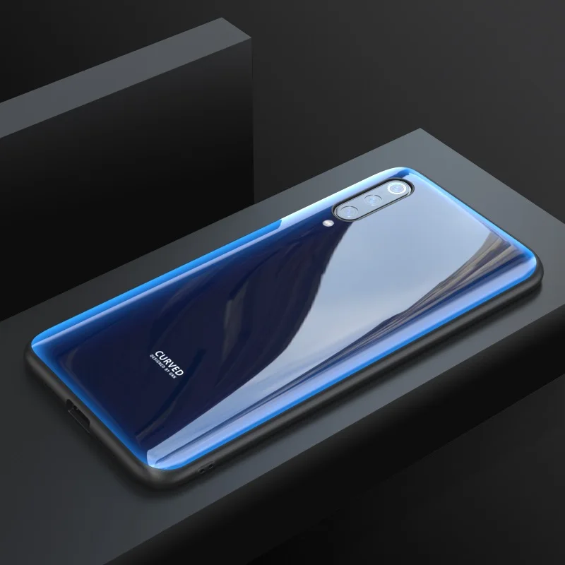GKK, Роскошный чехол для Xiaomi Mi 9, чехол, противоударный, закругленный, закаленное стекло, мягкий край, TPU, чехол для Xiaomi Mi 9, чехол, Coque Funda