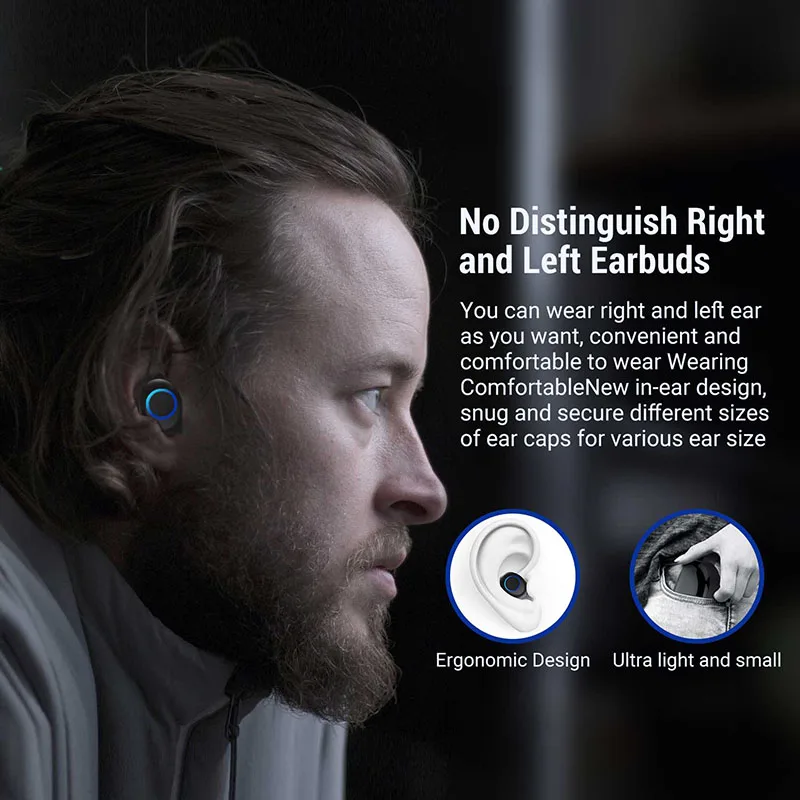 Беспроводные наушники Bluetooth гарнитура с сенсорным управлением шумоподавление IPX