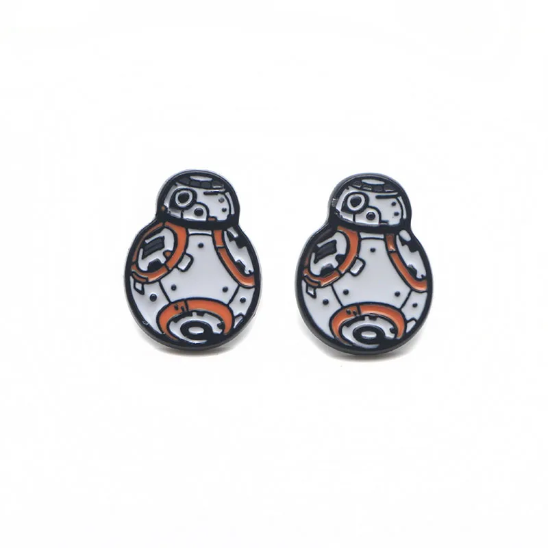 5 DMLSKY сопротивление BB-8 Серьги Мультфильм ювелирные изделия гипоаллергенно серьги гвоздики Косплей Ювелирные изделия Подарки для женщин M2574 - Окраска металла: 5