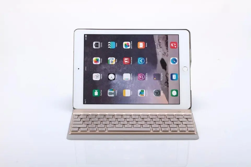 Для iPad Air 2 6 Съемная 7 видов цветов подсветка Беспроводная bluetooth клавиатура с