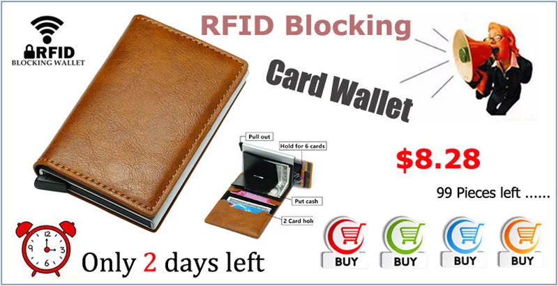 RFID блокирующий металлический ID кредитный держатель для карт, зажим для денег, мини мужской кошелек, бизнес Алюминиевый Автоматический чехол для банковских карт