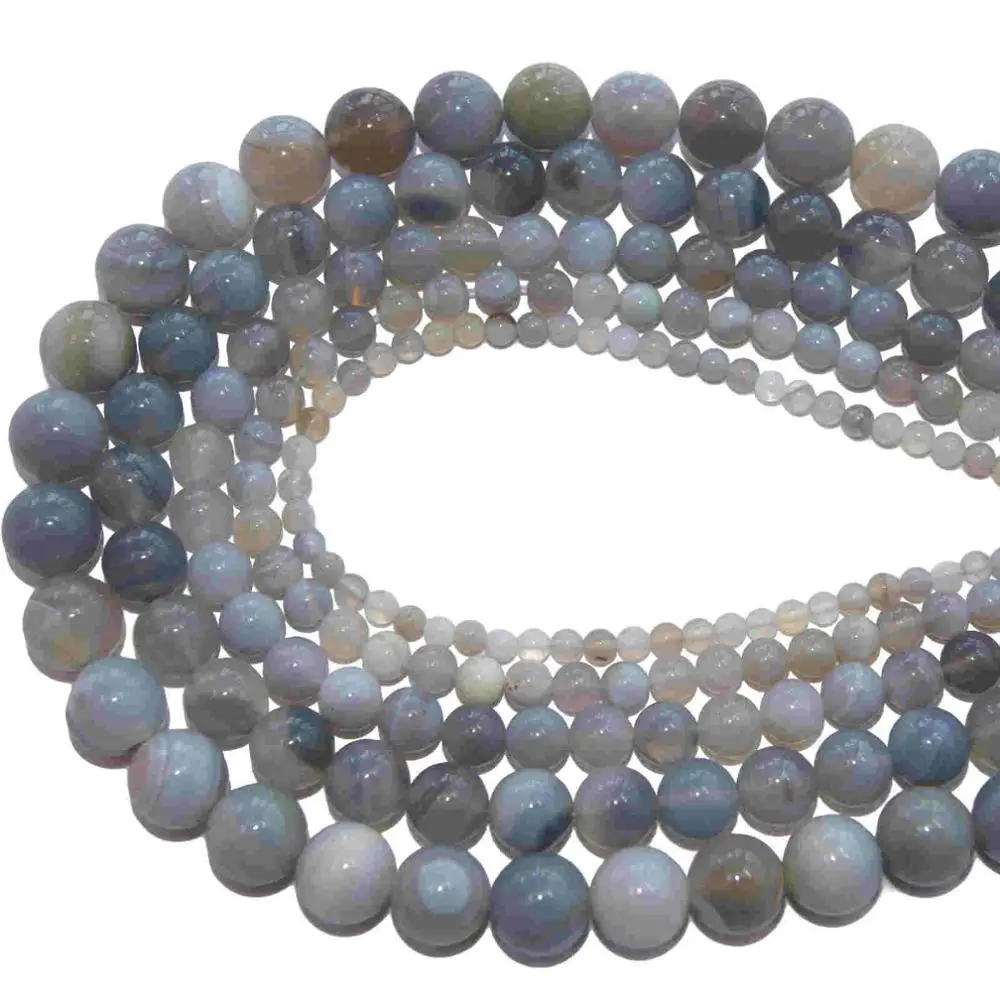 Gray Striped agate 4, 6, 8, 10 мм смесь природных камней Агаты бирюзы свободные каменные бусины для DIY изготовления браслета ожерелье ювелирные изделия - Цвет: Gray Striped agate