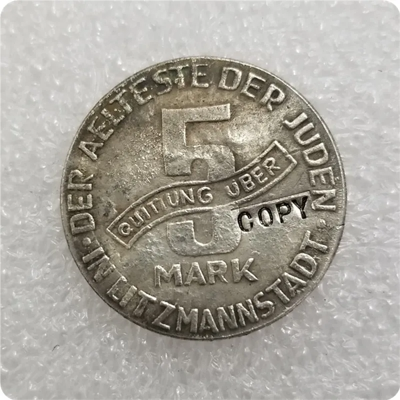 Польша: 5 MARK 1943 GETTO Juden COPY|Безвалютные монеты| |