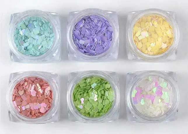 6 colors per set 6 цветов AB Хамелеон цвет блёстки 3D дизайн ногтей украшения блестки хлопья УФ гель лак прямоугольник блёстки блестка Декор Инструменты - Цвет: 6 colors per set