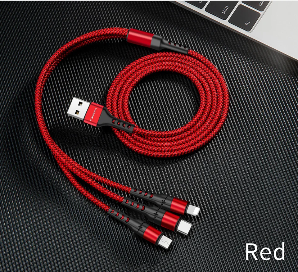 Power4 мобильный телефон 3 в 1 USB кабель с Micro USB/type C зарядный разъем для Lightning iOS Android телефон зарядное устройство