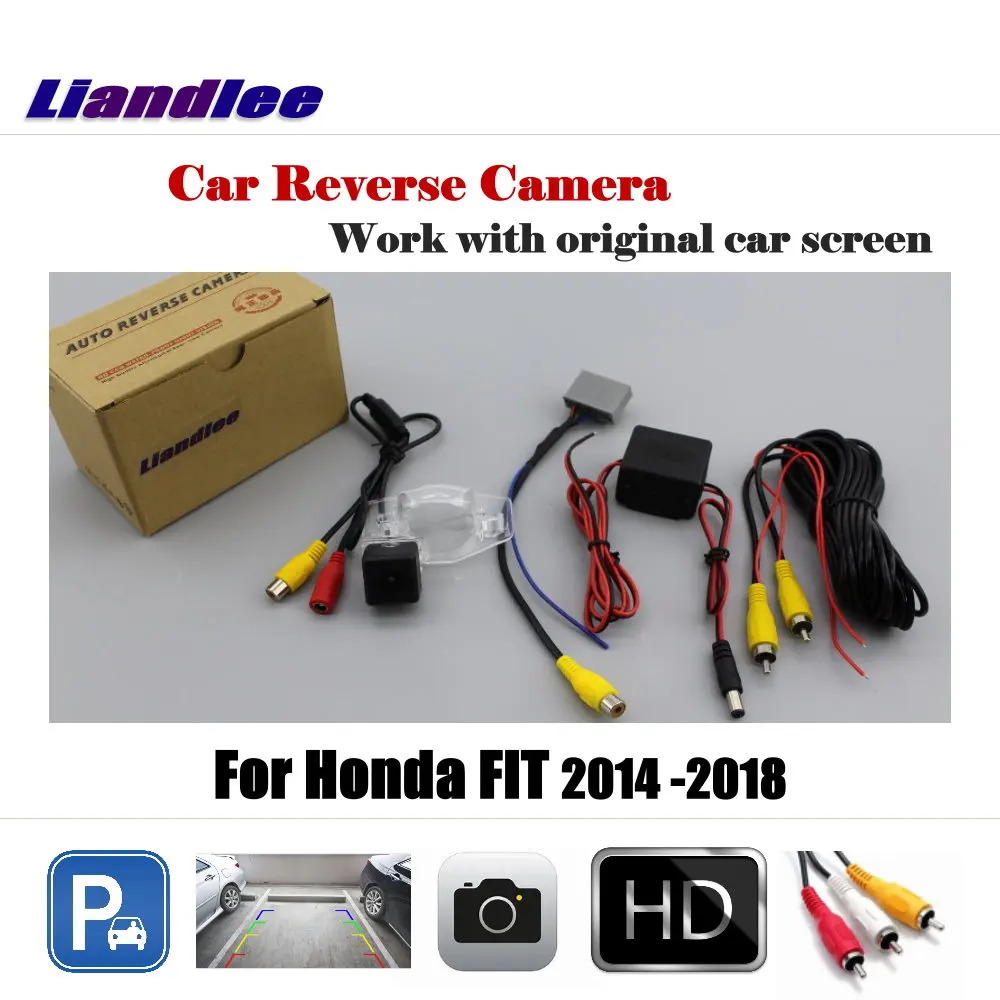 Liandlee Авто обратная парковочная камера для Honda FIT 2014 -2018 заднего вида работы с