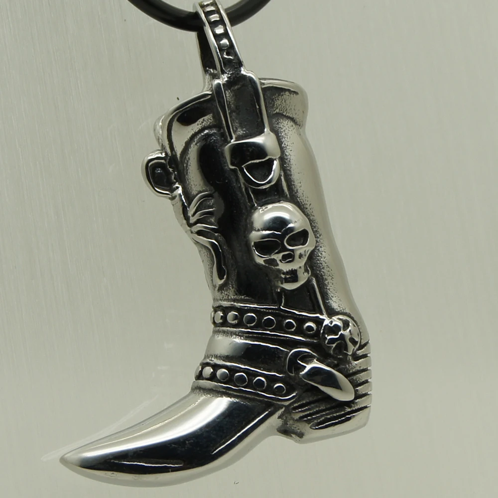 Ковбойский Скорпион Череп ботинок 316L тяжелые ожерелья и подвески из нержавеющей