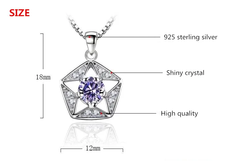 Женское ожерелье из серебра 100% пробы с подвеской-звездой | Украшения и аксессуары