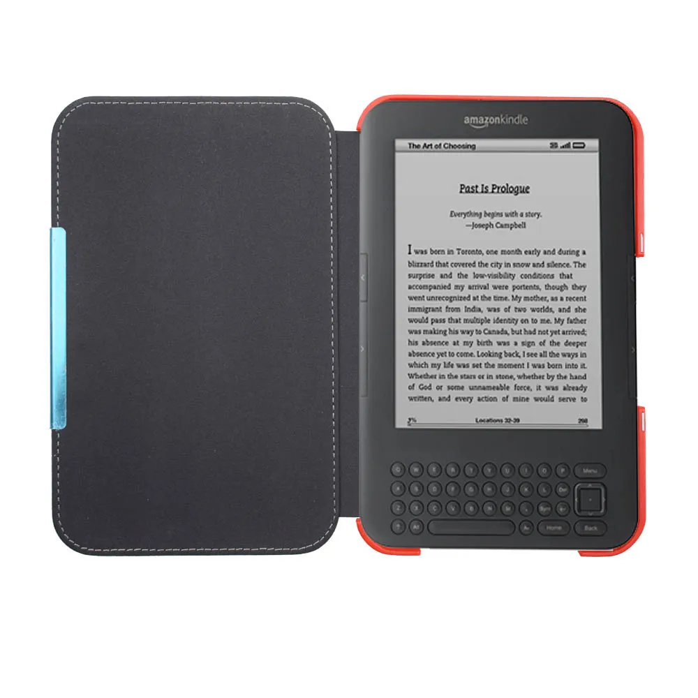 Ультратонкий кожаный чехол-книжка для Amazon Kindle 3 3rd Gen Keyboard eReader Kindle3, Магнитный чехол-книжка