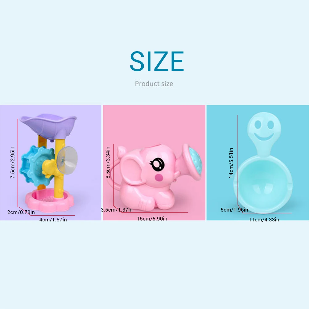 Детские игрушки для ванной 3 в 1 BathEducational Fun Little Elephant набор игрушек душа пляжный