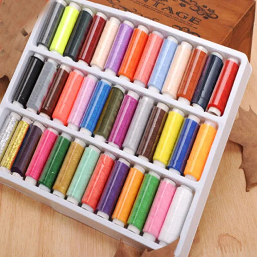 Quality 39pcs 164 Yard Mixed Color Colour Sewing Textile Thread Spools Kit Set Free Shipping | Дом и сад
