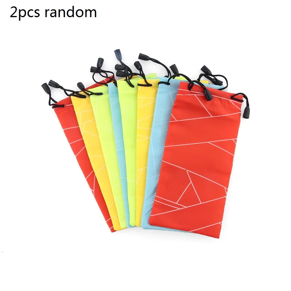2pcs Random Send Разные цвета 2/5/10 шт мульти-функциональный тканевые мешочки для солнцезащитных очков в стиле унисекс очки Чехлы очки протектор Аксессуары; - Цвет: 2pcs Random Send