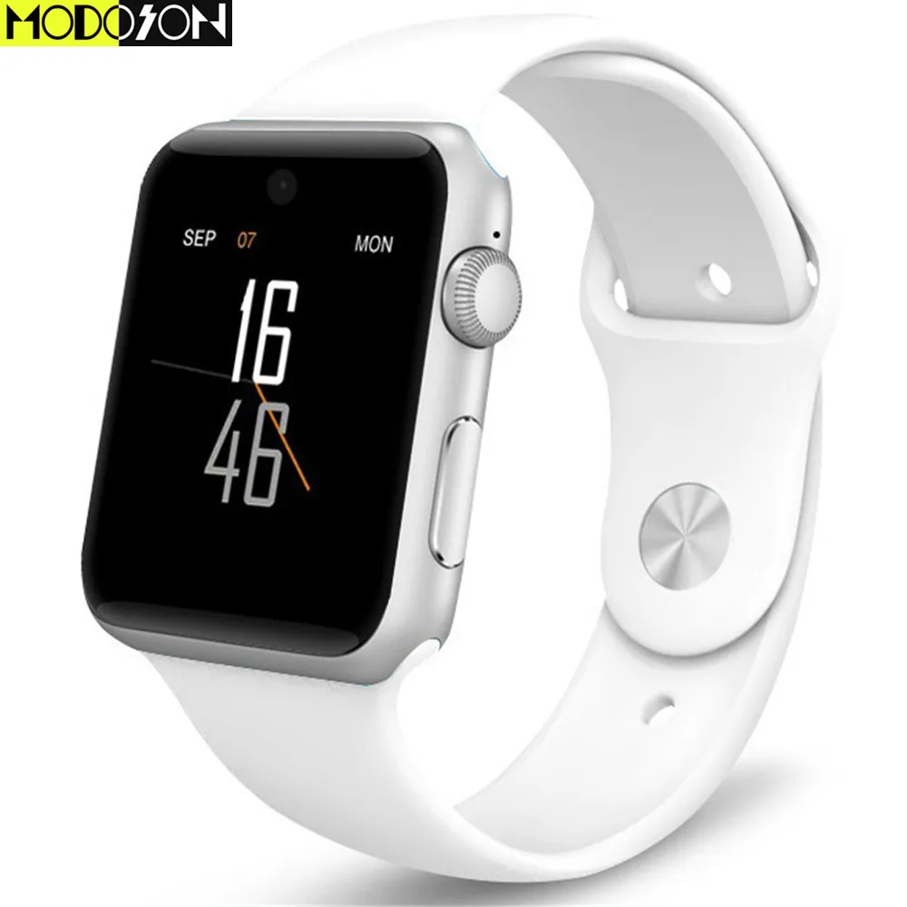 Смарт-часы MODOSON Bluetooth DM09 Plus Смарт-часы сим-карта часы для samsung huawei Xiaomi Apple IOS iphone 5 6 7 8 X XS MAX XR - Цвет: silver white
