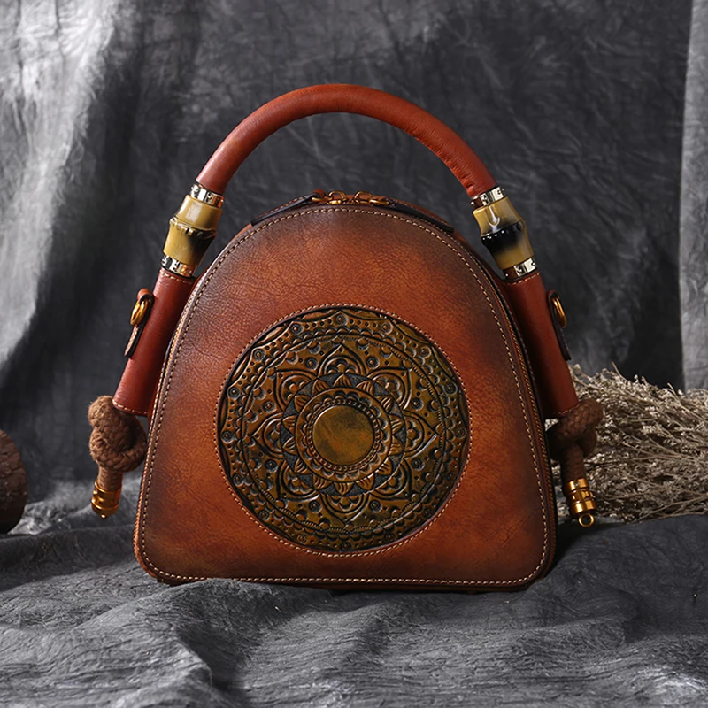 Сумка из натуральной воловьей кожи Nuleez женская маленькая сумка мессенджер через