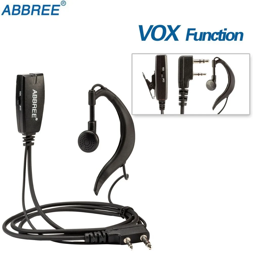 ABBREE VOX 2 Pin воздуха Акустическая трубка Динамик гарнитуры для Kenwood Baofeng UV 5R 82 BF 888S TYT