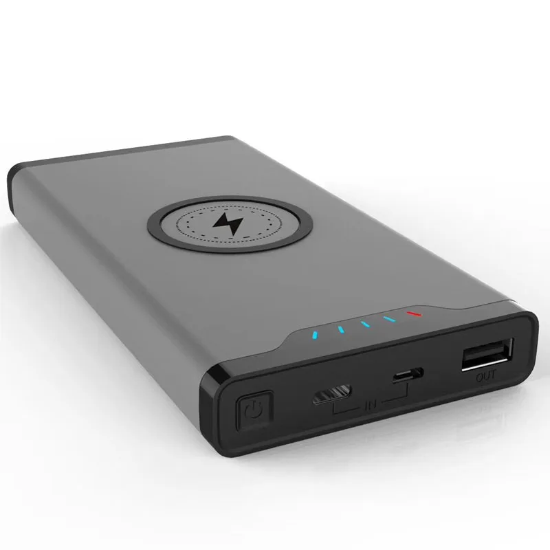 2018 Qi Беспроводное зарядное устройство 10000 мАч портативный USB внешний аккумулятор