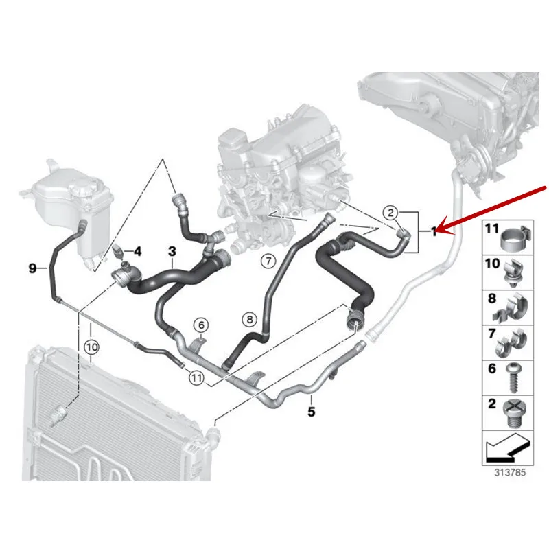 Автомобильная водопроводная труба E90 E91 E92 E93 E82 E88 E84 320i 318i 316i 120i 118ii bmw3 Series X1 шланг